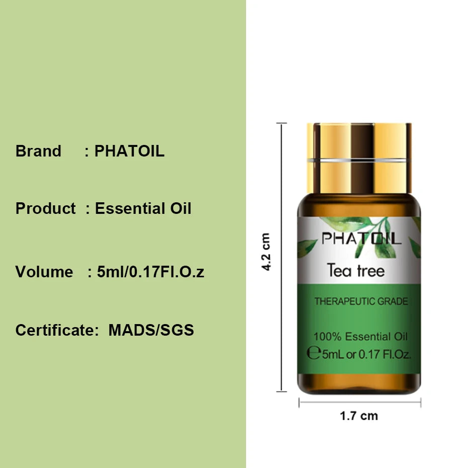 PHATOIL 5ml Myrrh Essential Oil for Aroma Candles Making Spa Massage Humidifier Bath Tangerine Thyme Vetiver Vanilla Rose Lemon