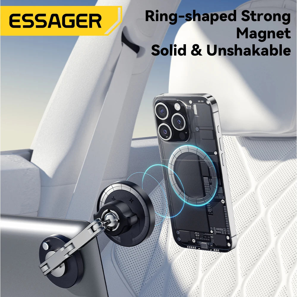 Essager Magnetic Wireless Charger Car Phone Holder 15W Fast Charging Easy Paste Mount Stand For Magsafe iPhone 15 14 13 Pro Max