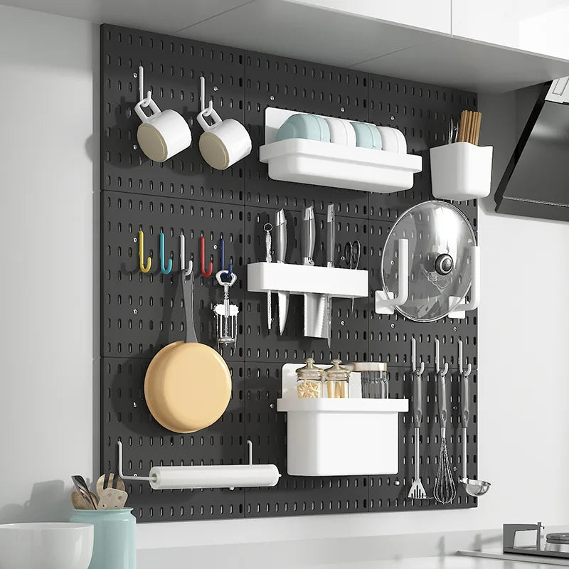 DIY Pegboard Accessories Hanging Shelf Storage Hooks Wall Organizer No Punching Crafts Organization For Garage Kitchen Room