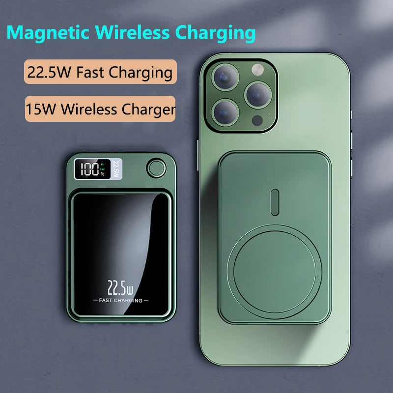 Miniso 2024 New 100000mAh Wireless Power Bank Magnetic Qi Portable Powerbank Type C Mini Fast Charger For iPhone Samsung MaCsafe