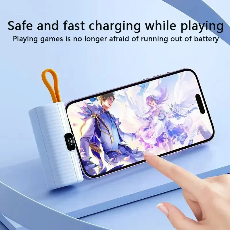 Mini Power Bank 30000mAh Built in Cable PowerBank Digital display External Battery Portable Charger For Samsung iPhone Xiaomi