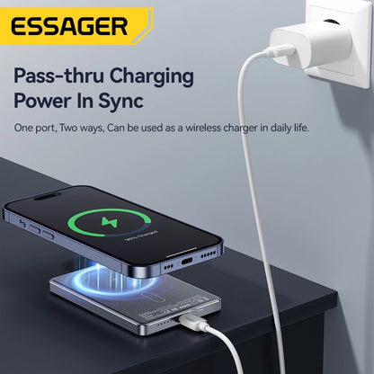 Essager Thin Wireless Power Bank 5000mAh Fast Charge Powerbank Magnetic Portable External Battery Charger for iPhone 15 14 13 12