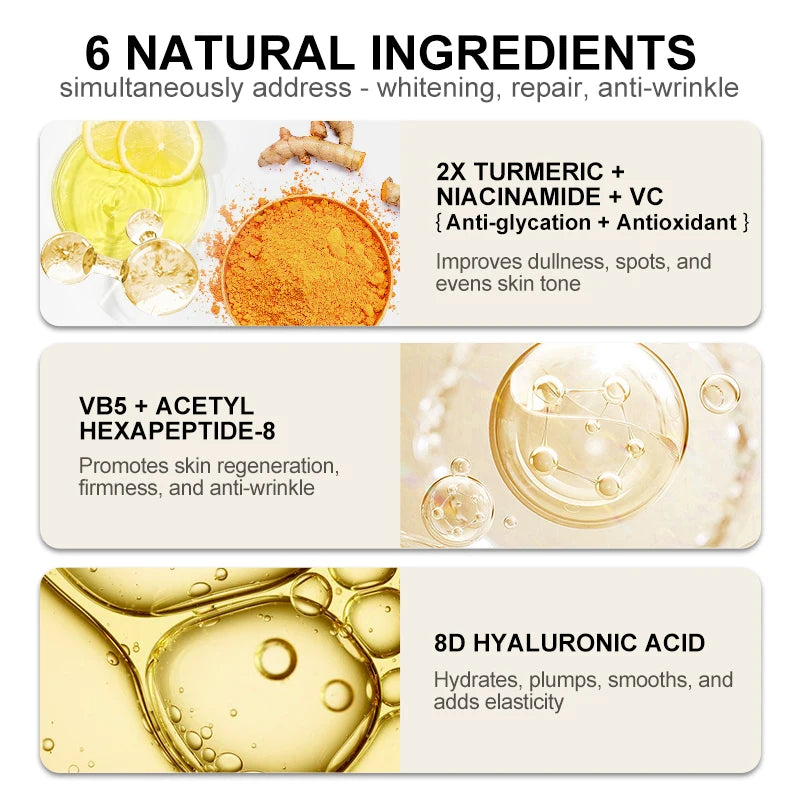 AUQUEST Dark Spot Serum Hyaluronic Acid Whitening Vitamin C Face Serum Turmeric Collagen Facial Skin Care Beauty