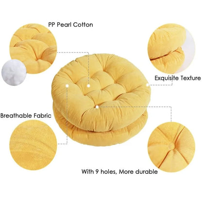 Inyahome Meditation Floor Round Pillow for Seating on Floor Solid Tufted Thick Pad Cushion For Yoga Balcony Chair Seat Cushions