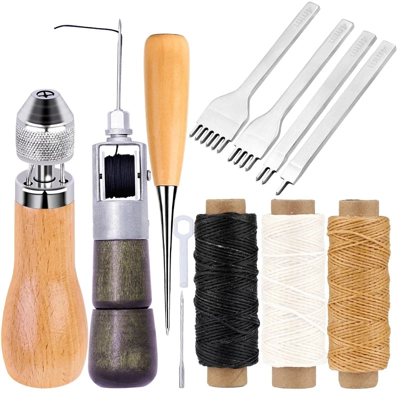 LMDZ Leather Sewing Awl Thread Kit Manual Sewing Machine Speedy Stitcher Leather Craft Stitching Shoemaker Canvas Repair Tool