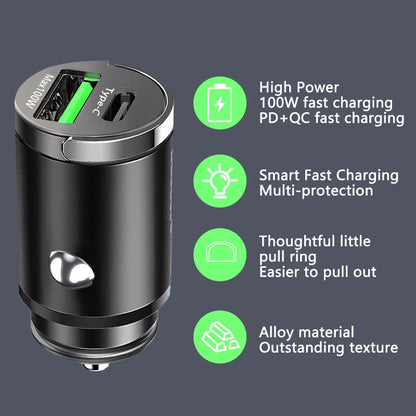 100W Mini Car Charger Lighter Fast Charging | Grace Galeria