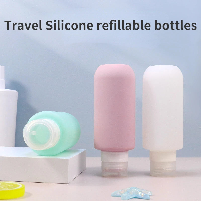 1pcs 200ml Large Capacity Portable Silicone Travel Refillable Bottle Shampoo Body Wash Emulsion Bottle Outdoor Travel Container