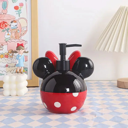 Disney Mickey Mouse Liquid Soap Bottle Ceramic Cartoon Super Large Capacity Shampoo Hand Sanitizer Body Wash Lotion Empty Bottle