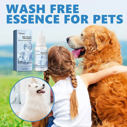 Pet Wash Free Essence Dog Body Wash Hair Softening Removing Dirts Mites Deodorizing Reduce Itching Moisturizing Puppy Shampoo