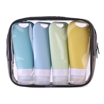 90ml Travel Portable Silicone Set-bottling Makeup Dispensing Storage Bottle Container Lotion Toner Cream Shampoo Body Wash Tool