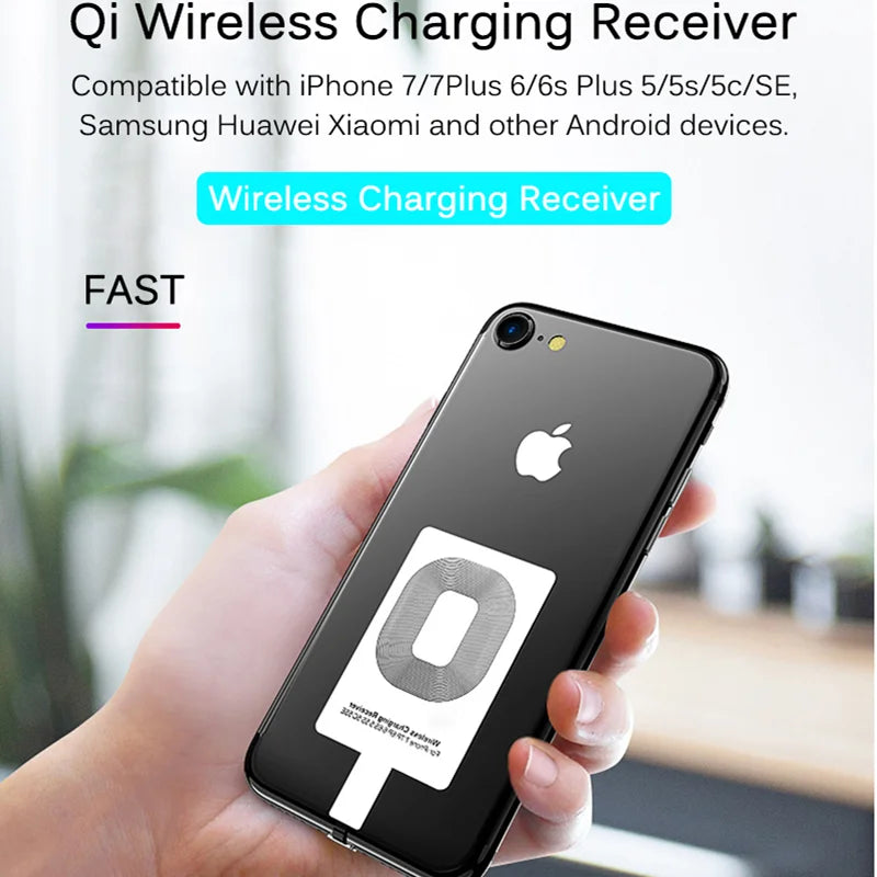 Qi Wireless Charger Receiver Support Type C  MicroUSB Fast Wireless Charging Adapter For iPhone5-7 Android phone Wireless Charge