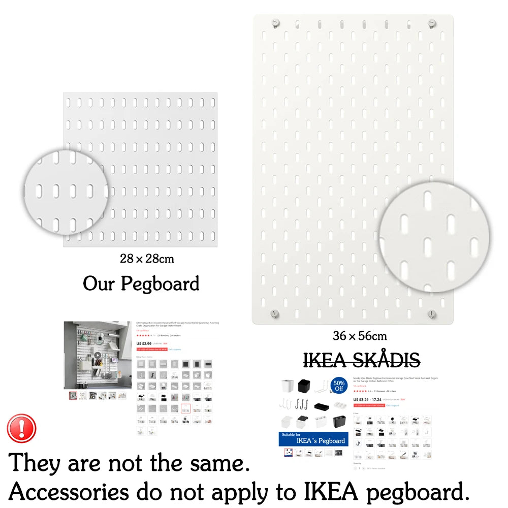 DIY Pegboard Accessories Hanging Shelf Storage Hooks Wall Organizer No Punching Crafts Organization For Garage Kitchen Room