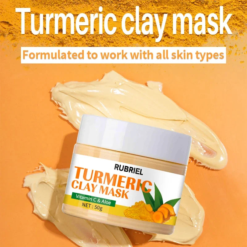 Turmeric Mud Mask Facial Purification Deep Cleansing Brightening Control oil Beauty Anti-Acne Skincare Facial Mud Mask Skin Care