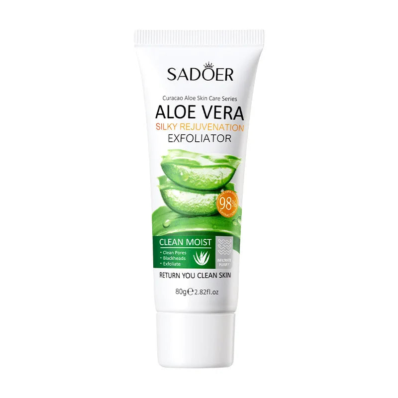 Face Exfoliating Gel Aloe Vera Facial Exfoliating Scrub Cleanses Remove Blackhead Moisturizing Shrink Pores Skin Care 80g