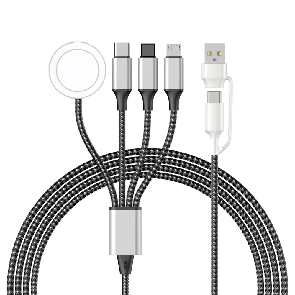 4 in 2 Multi Charging Cable For Iwatch Iphone Charger Usb Type-C Fast Charging Cable High-Quality Airpods iPad Accessories