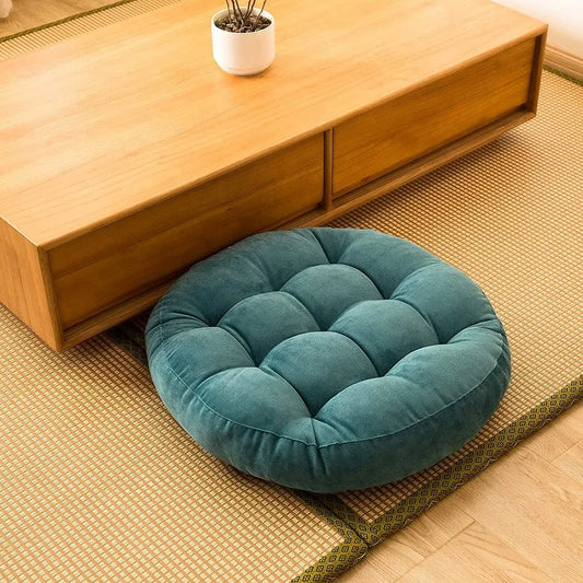 Inyahome Meditation Floor Round Pillow for Seating on Floor Solid Tufted Thick Pad Cushion For Yoga Balcony Chair Seat Cushions