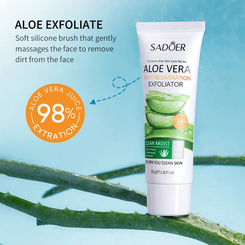 Face Exfoliating Gel Aloe Vera Facial Exfoliating Scrub Cleanses Remove Blackhead Moisturizing Shrink Pores Skin Care 80g